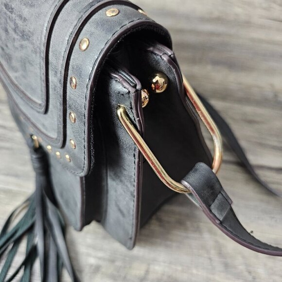 Franco Sarto Rex Tassel Saddle Gray Boho Crossbody Bag - Picture 15 of 15